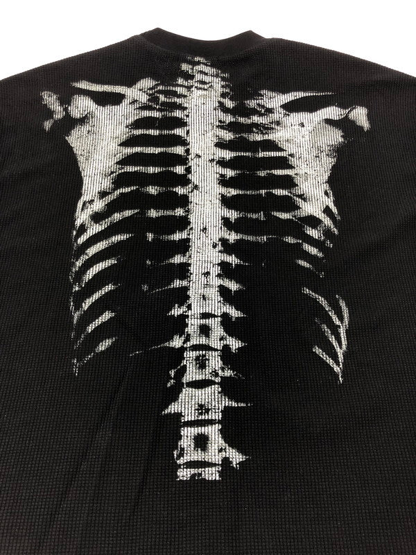 【中古品】【メンズ】 GLFS ジー エル エフ エス BONE PRINT THERMAL CUT AND SEW ボーンプリント サーマル ロングスリーブ Tシャツ トップス 142-260805-rt-02-tagh サイズ：M カラー：ブラック 万代Net店