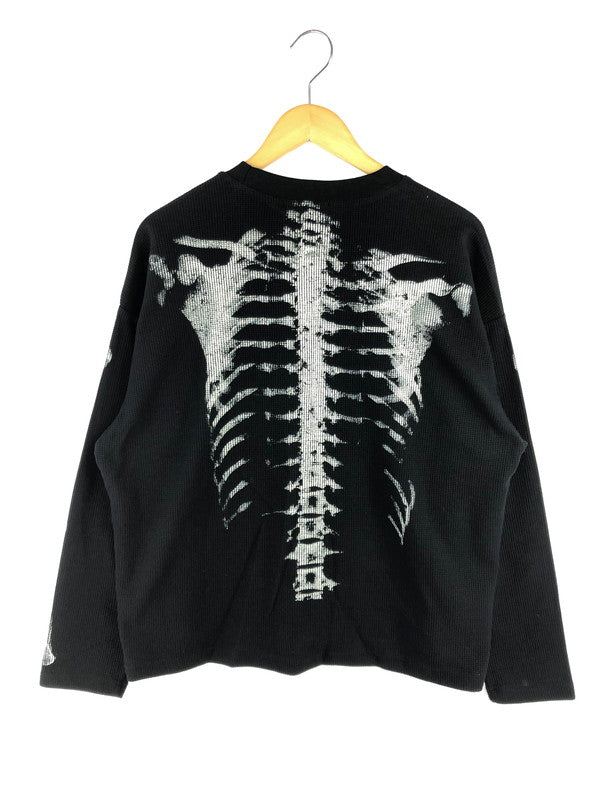 【中古品】【メンズ】 GLFS ジー エル エフ エス BONE PRINT THERMAL CUT AND SEW ボーンプリント サーマル ロングスリーブ Tシャツ トップス 142-260805-rt-02-tagh サイズ：M カラー：ブラック 万代Net店