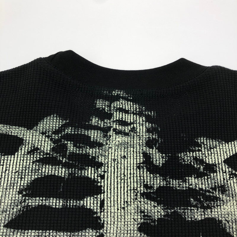 【中古品】【メンズ】 GLFS ジー エル エフ エス BONE PRINT THERMAL CUT AND SEW ボーンプリント サーマル ロングスリーブ Tシャツ トップス 142-260805-rt-02-tagh サイズ：M カラー：ブラック 万代Net店