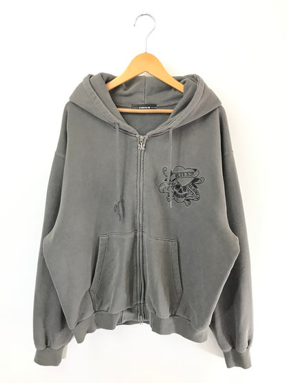 【中古品】【メンズ】 A'GEM 9 エージェム ナイン × .KOM ドット ケーオー エム ED HARDY ZIP UP HOODIE AGN25-Z07 ジップ アップ フーディー パーカー トップス 142-260805-rt-18-tagh サイズ：フリー カラー：グレー 万代Net店