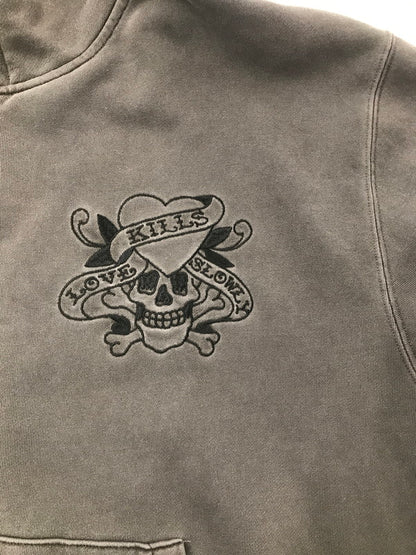 【中古品】【メンズ】 A'GEM 9 エージェム ナイン × .KOM ドット ケーオー エム ED HARDY ZIP UP HOODIE AGN25-Z07 ジップ アップ フーディー パーカー トップス 142-260805-rt-18-tagh サイズ：フリー カラー：グレー 万代Net店