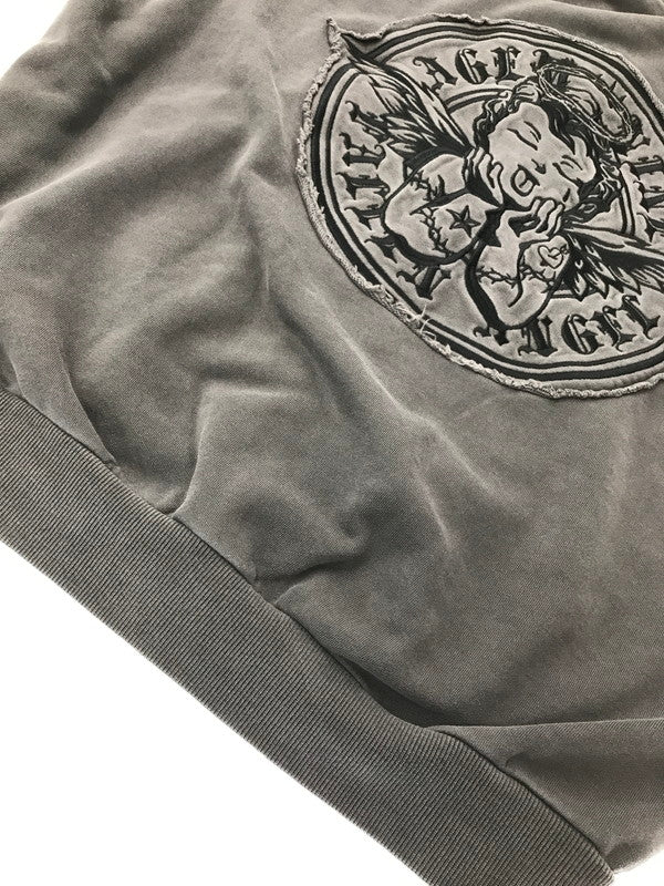 【中古品】【メンズ】 A'GEM 9 エージェム ナイン × .KOM ドット ケーオー エム ED HARDY ZIP UP HOODIE AGN25-Z07 ジップ アップ フーディー パーカー トップス 142-260805-rt-18-tagh サイズ：フリー カラー：グレー 万代Net店