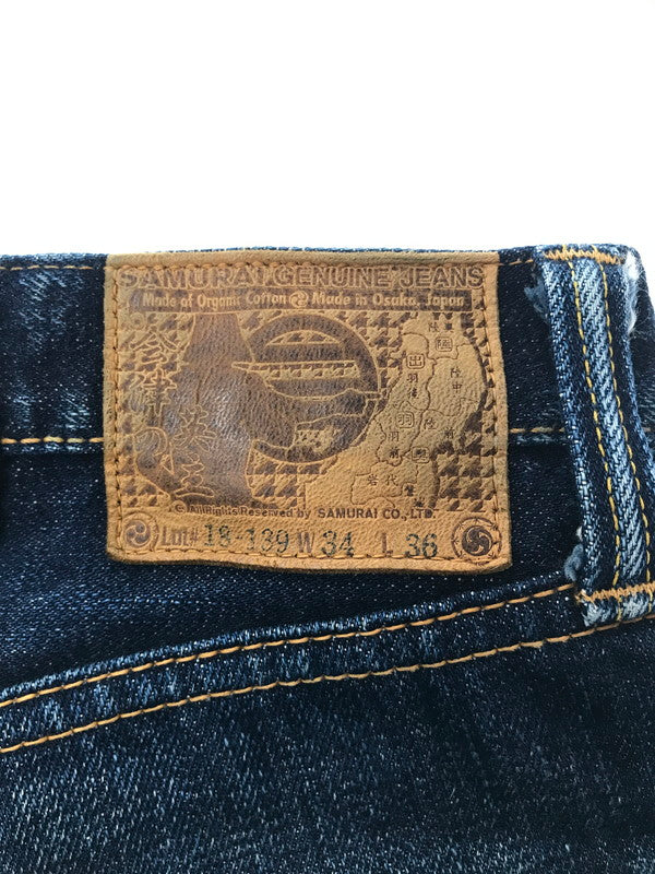 【中古品】【メンズ】 SAMURAI JEANS サムライ ジーンズ DENIM PANTS 18-139 会津の英主 デニム パンツ ボトムス ジーンズ 156-260805-rt-19-tagh サイズ：W34 カラー：インディゴ 万代Net店