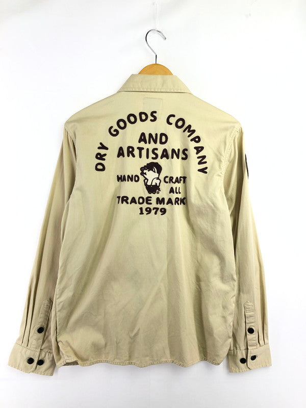 【中古品】【メンズ】 STUDIO D'ARTISAN スタジオダルチザン LS WAPPEN WORK SHIRT BEIGE ワッペンデザイン 長袖ワークシャツ アメカジ 145-260822-su-07-tagh サイズ：L カラー：ベージュ 万代Net店