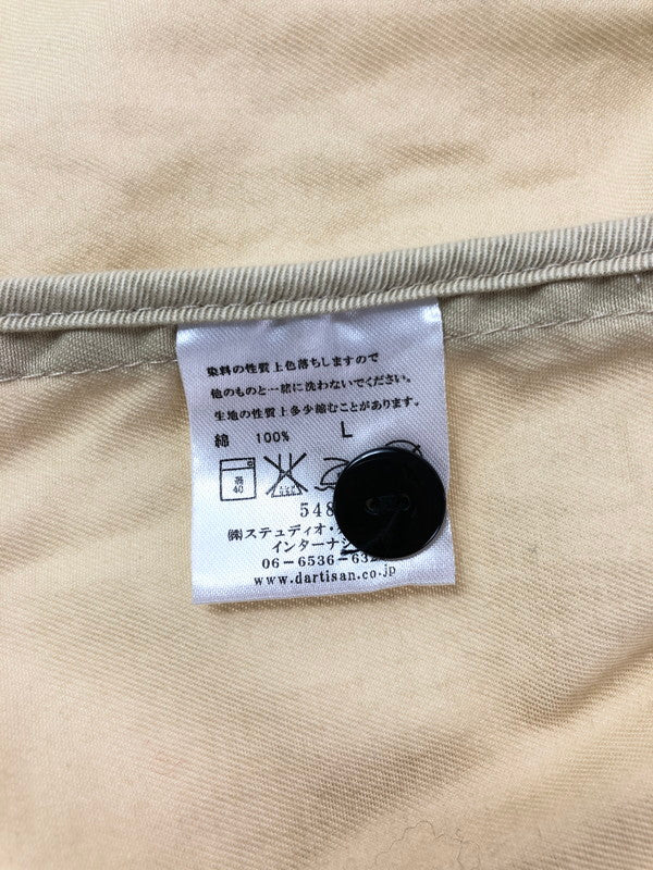 【中古品】【メンズ】 STUDIO D'ARTISAN スタジオダルチザン LS WAPPEN WORK SHIRT BEIGE ワッペンデザイン 長袖ワークシャツ アメカジ 145-260822-su-07-tagh サイズ：L カラー：ベージュ 万代Net店