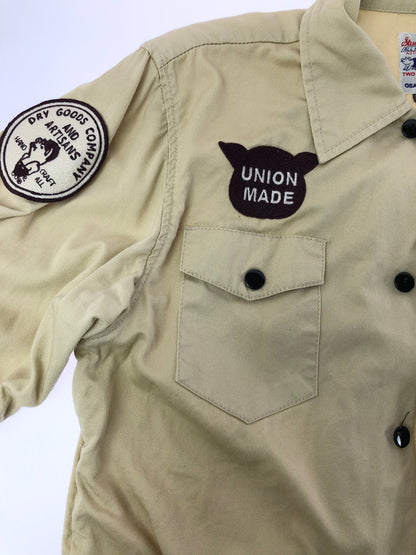 【中古品】【メンズ】 STUDIO D'ARTISAN スタジオダルチザン LS WAPPEN WORK SHIRT BEIGE ワッペンデザイン 長袖ワークシャツ アメカジ 145-260822-su-07-tagh サイズ：L カラー：ベージュ 万代Net店