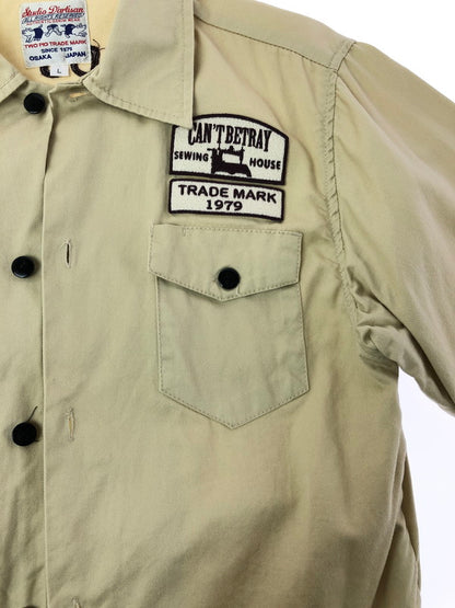 【中古品】【メンズ】 STUDIO D'ARTISAN スタジオダルチザン LS WAPPEN WORK SHIRT BEIGE ワッペンデザイン 長袖ワークシャツ アメカジ 145-260822-su-07-tagh サイズ：L カラー：ベージュ 万代Net店