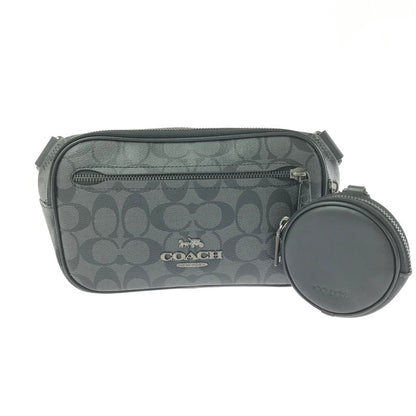 【中古品】【メンズ】 COACH コーチ SIGNATURE ELIAS BELT BAG シグネチャー エリアス ベルトバッグ CJ506 カバン ボディバッグ 180-260806-su-09-tagh カラー：ブラック 万代Net店