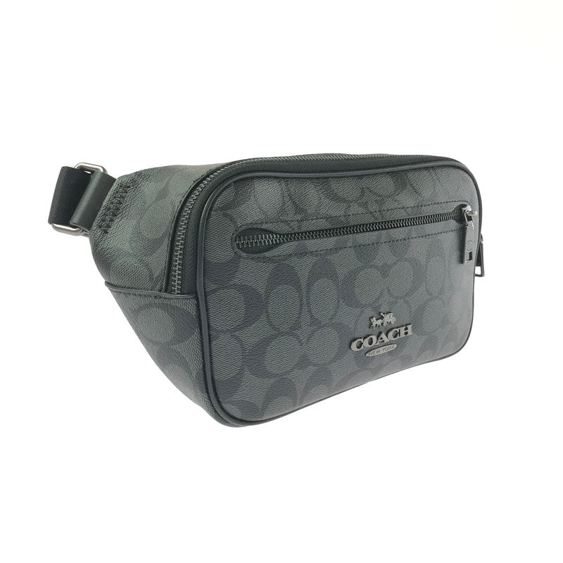 【中古品】【メンズ】 COACH コーチ SIGNATURE ELIAS BELT BAG シグネチャー エリアス ベルトバッグ CJ506 カバン ボディバッグ 180-260806-su-09-tagh カラー：ブラック 万代Net店