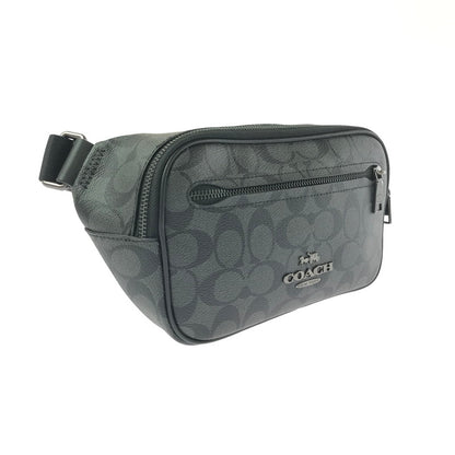【中古品】【メンズ】 COACH コーチ SIGNATURE ELIAS BELT BAG シグネチャー エリアス ベルトバッグ CJ506 カバン ボディバッグ 180-260806-su-09-tagh カラー：ブラック 万代Net店
