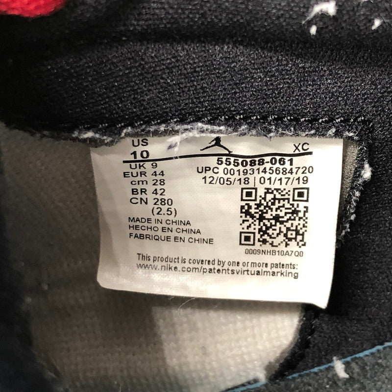 【中古品】【メンズ】 NIKE ナイキ AIR JORDAN 1 RETRO HIGH BLACK WHITE SAIL GYM RED 555088-061 エア ジョーダン 1 レトロ ハイ スニーカー 靴 160-260806-rt-18-tagh サイズ：28cm US10 カラー：BLACK/GYM RED-WHITE-SAIL 万代Net店