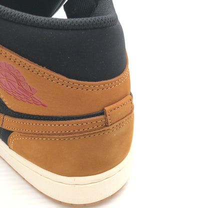 【中古美品】【メンズ】 NIKE ナイキ AIR JORDAN 1 MID SE BLACK VARSITY RED SAIL FLAX HV4091-002 エア ジョーダン ワン スニーカー 靴 160-260806-rt-15-tagh サイズ：27.5cm US9.5 カラー：BROWN/BLACK 万代Net店