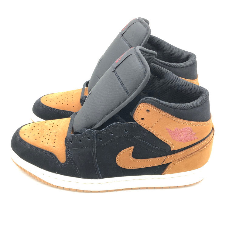 【中古美品】【メンズ】 NIKE ナイキ AIR JORDAN 1 MID SE BLACK VARSITY RED SAIL FLAX HV4091-002 エア ジョーダン ワン スニーカー 靴 160-260806-rt-15-tagh サイズ：27.5cm US9.5 カラー：BROWN/BLACK 万代Net店