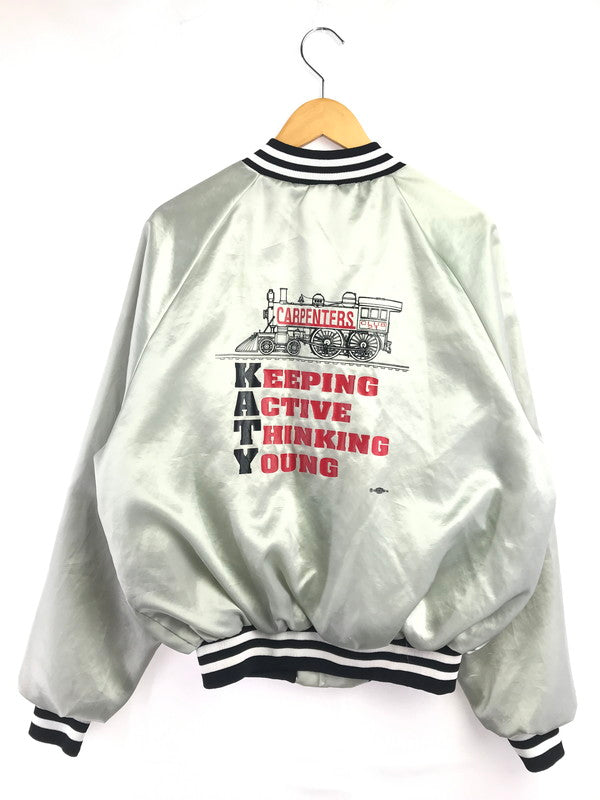 【現状渡し品】【メンズ】 KING LOUIE PRO FIT キング ルイ プロ フィット 80's NYLON STADIUM JACKET 80年代 ナイロン スタジアム ジャケット USA製 ヴィンテージ 146-260917-rt-46-tagh サイズ：L カラー：グレーシルバー 万代Net店