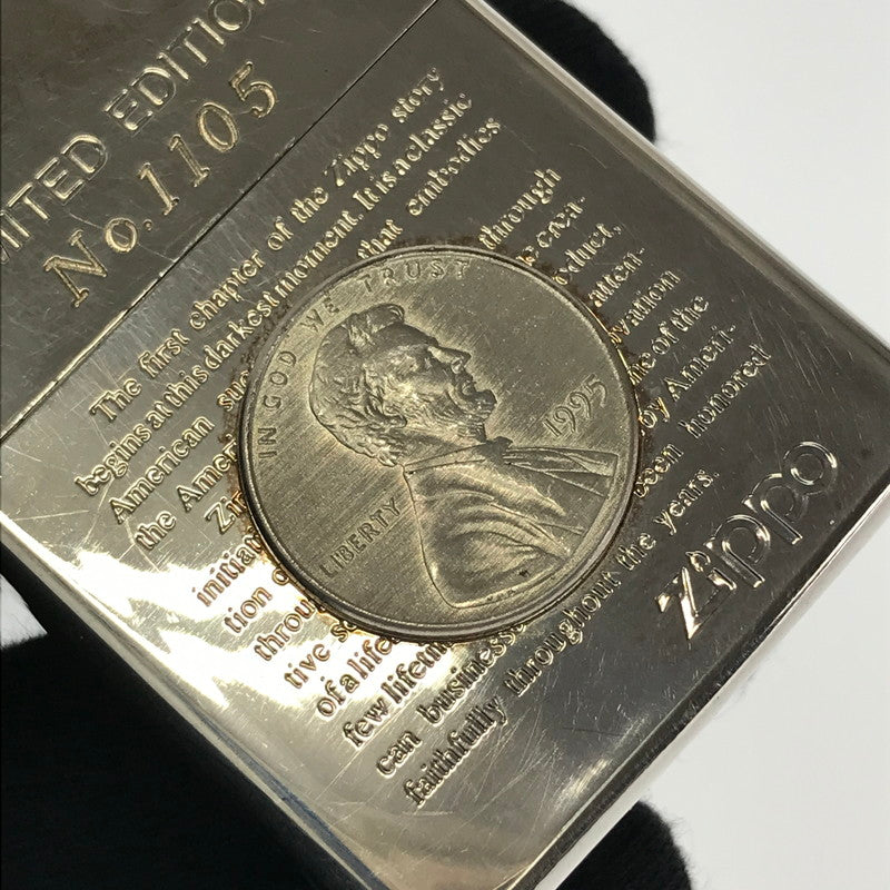 【中古品】【メンズ】 ZIPPO ジッポ LIMITED EDITION NO.1105 LINCOIN PENNY OIL LIGHTER リンカーン ペニー オイル ライター 喫煙具 206-260812-rt-15-tagh カラー：シルバー 万代Net店
