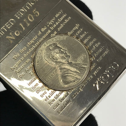 【中古品】【メンズ】 ZIPPO ジッポ LIMITED EDITION NO.1105 LINCOIN PENNY OIL LIGHTER リンカーン ペニー オイル ライター 喫煙具 206-260812-rt-15-tagh カラー：シルバー 万代Net店
