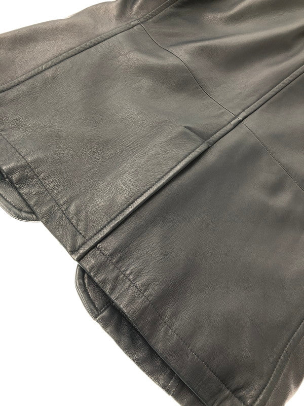 【中古品】【メンズ】 MEN'S BIGI メンズビギ LAMB LEATHER JACKET M0113LJM901 ラム レザー ジャケット アウター 147-260815-rt-08-tagh サイズ：1 カラー：ダークグレー 万代Net店