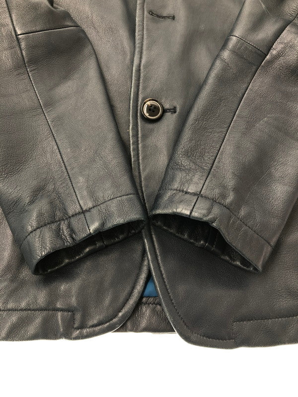 【中古品】【メンズ】 MEN'S BIGI メンズビギ LAMB LEATHER JACKET M0113LJM901 ラム レザー ジャケット アウター 147-260815-rt-08-tagh サイズ：1 カラー：ダークグレー 万代Net店