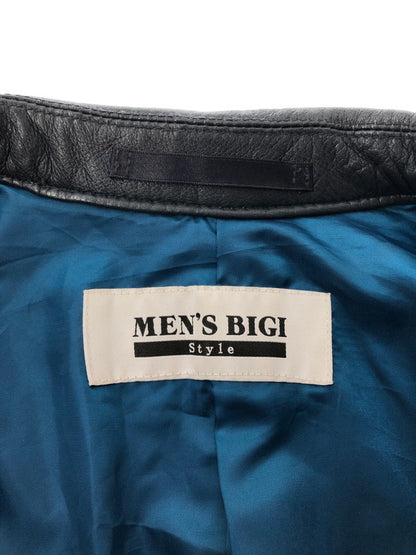 【中古品】【メンズ】 MEN'S BIGI メンズビギ LAMB LEATHER JACKET M0113LJM901 ラム レザー ジャケット アウター 147-260815-rt-08-tagh サイズ：1 カラー：ダークグレー 万代Net店