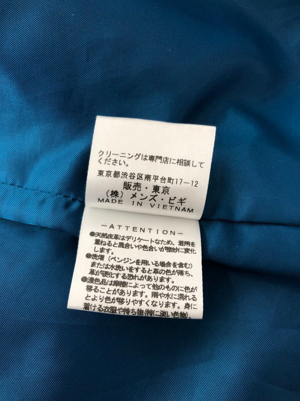 【中古品】【メンズ】 MEN'S BIGI メンズビギ LAMB LEATHER JACKET M0113LJM901 ラム レザー ジャケット アウター 147-260815-rt-08-tagh サイズ：1 カラー：ダークグレー 万代Net店