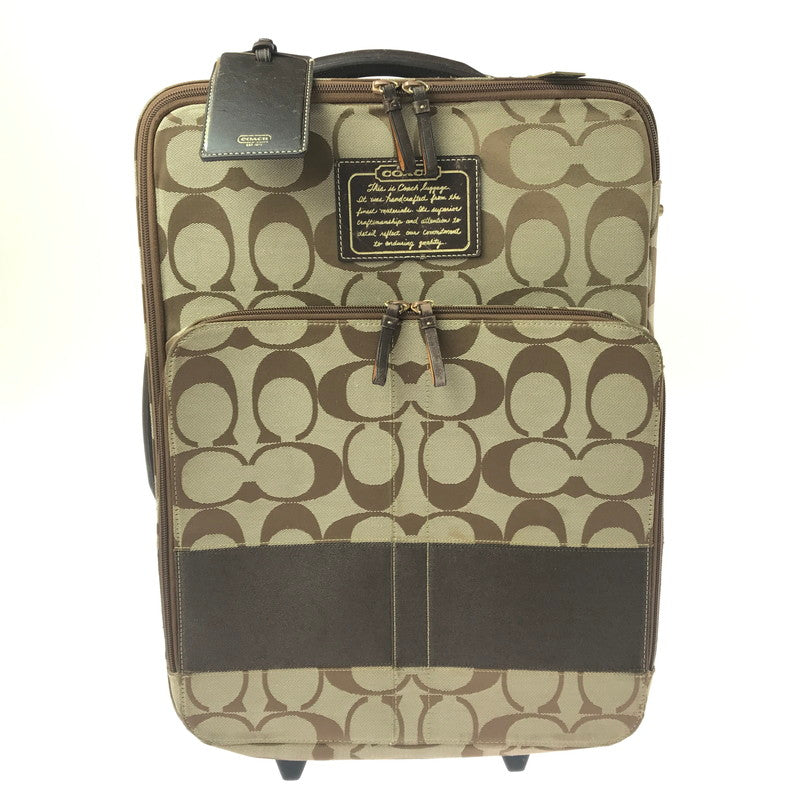 【中古品】【メンズ】 COACH コーチ SIGNATURE CARRY-ON CASE F77020 シグネチャー キャリーケース 183-260813-rt-10-tagh カラー：ブラウン 万代Net店