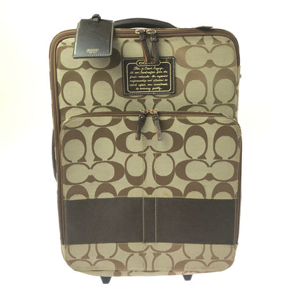 【中古品】【メンズ】 COACH コーチ SIGNATURE CARRY-ON CASE F77020 シグネチャー キャリーケース 183-260813-rt-10-tagh カラー：ブラウン 万代Net店