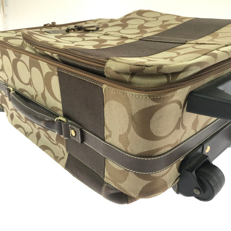 【中古品】【メンズ】 COACH コーチ SIGNATURE CARRY-ON CASE F77020 シグネチャー キャリーケース 183-260813-rt-10-tagh カラー：ブラウン 万代Net店