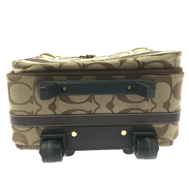 【中古品】【メンズ】 COACH コーチ SIGNATURE CARRY-ON CASE F77020 シグネチャー キャリーケース 183-260813-rt-10-tagh カラー：ブラウン 万代Net店