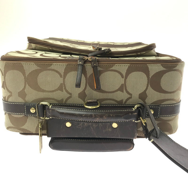 【中古品】【メンズ】 COACH コーチ SIGNATURE CARRY-ON CASE F77020 シグネチャー キャリーケース 183-260813-rt-10-tagh カラー：ブラウン 万代Net店