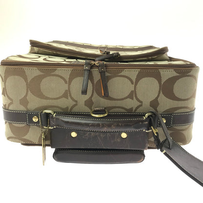 【中古品】【メンズ】 COACH コーチ SIGNATURE CARRY-ON CASE F77020 シグネチャー キャリーケース 183-260813-rt-10-tagh カラー：ブラウン 万代Net店
