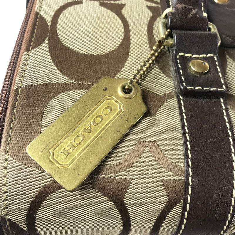 【中古品】【メンズ】 COACH コーチ SIGNATURE CARRY-ON CASE F77020 シグネチャー キャリーケース 183-260813-rt-10-tagh カラー：ブラウン 万代Net店