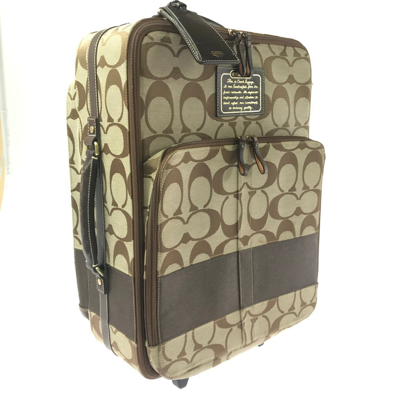 【中古品】【メンズ】 COACH コーチ SIGNATURE CARRY-ON CASE F77020 シグネチャー キャリーケース 183-260813-rt-10-tagh カラー：ブラウン 万代Net店