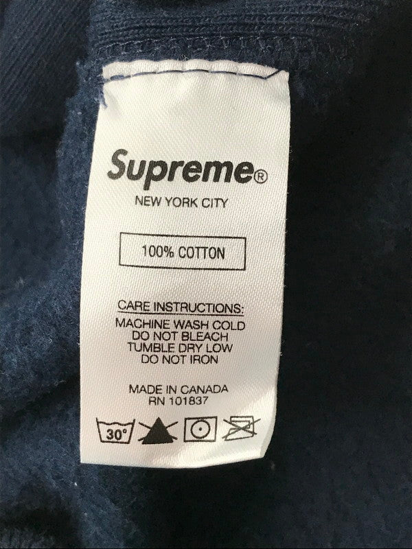 【中古品】【メンズ】 SUPREME シュプリーム 17AW ARABIC LOGO HOODED SWEATSHIRT アラビック ロゴ フーデッド スウェットシャツ パーカー トップス 149-260808-rt-09-tagh サイズ：L カラー：ネイビー 万代Net店