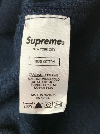 【中古品】【メンズ】 SUPREME シュプリーム 17AW ARABIC LOGO HOODED SWEATSHIRT アラビック ロゴ フーデッド スウェットシャツ パーカー トップス 149-260808-rt-09-tagh サイズ：L カラー：ネイビー 万代Net店