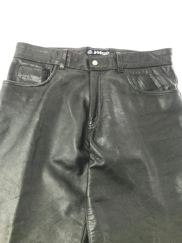 【中古品】【メンズ】 ＠-WISE エーワイズ BUFFALO LEATHER PANTS BLACK バッファロー レザー パンツ ボトムス 156-260808-rt-16-tagh サイズ：34 カラー：ブラック 万代Net店