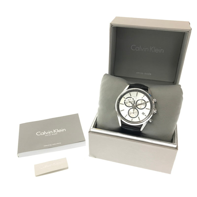 【中古品】【メンズ】 CALVIN KLEIN カルバンクライン FORMALITY CHRONOGRAPH WATCH フォーマリティ クロノグラフ ウォッチ K4M271 時計 198-260806-su-05-tagh カラー：ブラック 万代Net店