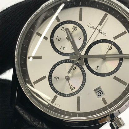 【中古品】【メンズ】 CALVIN KLEIN カルバンクライン FORMALITY CHRONOGRAPH WATCH フォーマリティ クロノグラフ ウォッチ K4M271 時計 198-260806-su-05-tagh カラー：ブラック 万代Net店