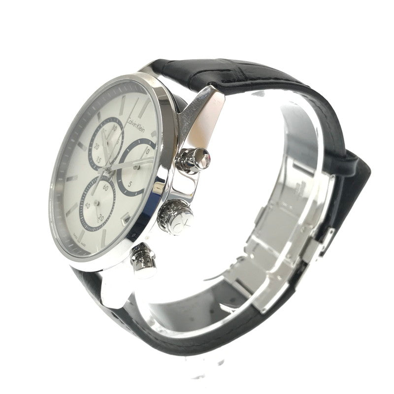 【中古品】【メンズ】 CALVIN KLEIN カルバンクライン FORMALITY CHRONOGRAPH WATCH フォーマリティ クロノグラフ ウォッチ K4M271 時計 198-260806-su-05-tagh カラー：ブラック 万代Net店