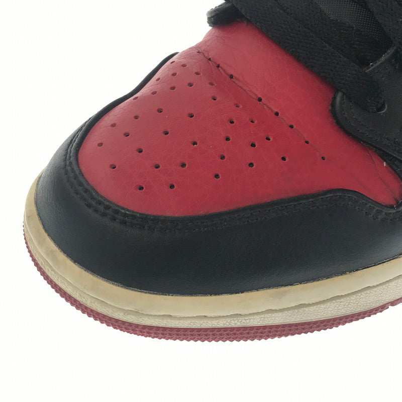 【中古品】【メンズ】 NIKE ナイキ AIR JORDAN 1 MID BRED RED 554724-074 エア ジョーダン ワン ミッド ブレッド スニーカー 靴 160-260805-rt-22-tagh サイズ：28cm US10 カラー：BLACK/GYM RED-WHITE 万代Net店