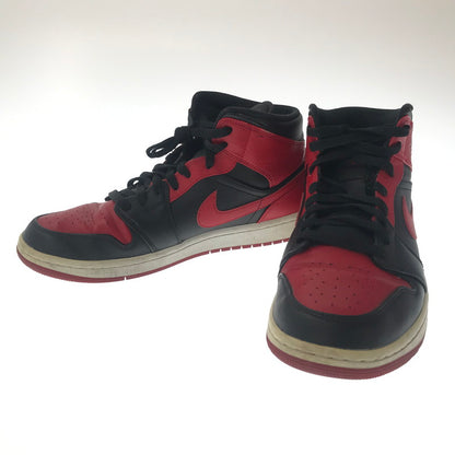 【中古品】【メンズ】 NIKE ナイキ AIR JORDAN 1 MID BRED RED 554724-074 エア ジョーダン ワン ミッド ブレッド スニーカー 靴 160-260805-rt-22-tagh サイズ：28cm US10 カラー：BLACK/GYM RED-WHITE 万代Net店