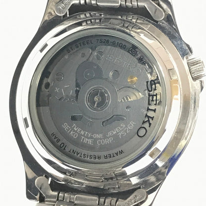 【中古品】【メンズ】 SEIKO 5 SPORTS セイコー ファイブ スポーツ AUTOMATIC WINDING WRISTWATCH 7S26-01G0 オートマチック ワインディング リストウォッチ 時計 197-260812-rt-20-tagh カラー：シルバー 万代Net店