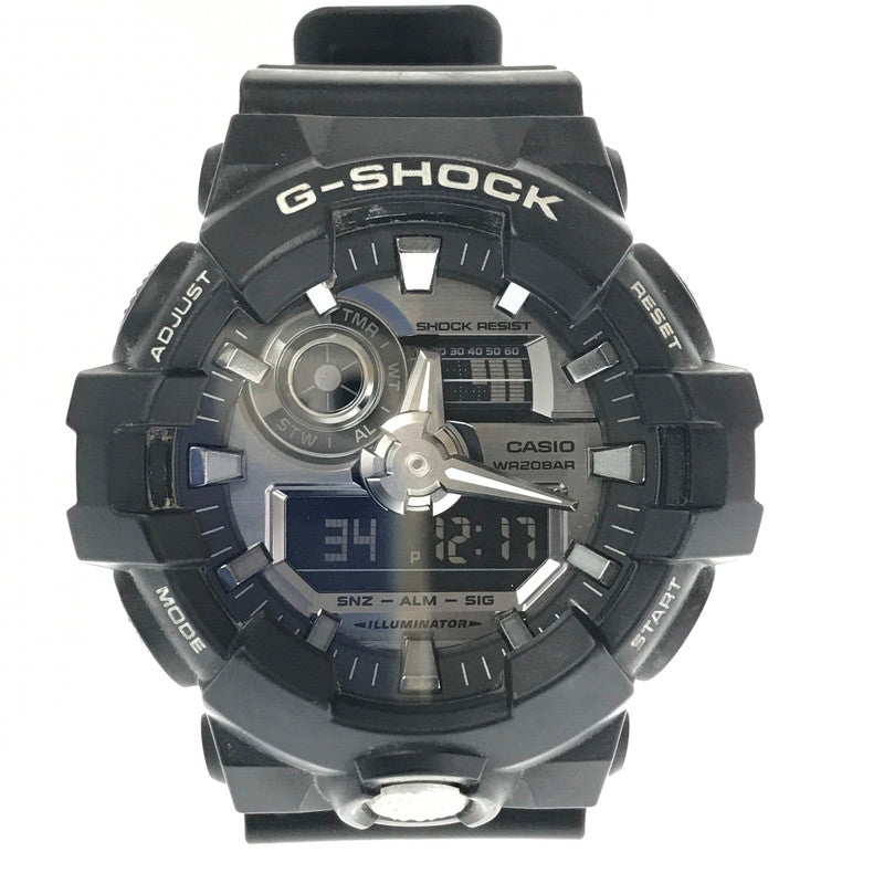 【中古品】【メンズ】 G-SHOCK ジーショック GA-700 SERIES GA-710-1AJF ANALOG-DIGITAL WATCH アナログ デジタル クォーツ 時計 196-260812-rt-12-tagh カラー：ブラック 万代Net店