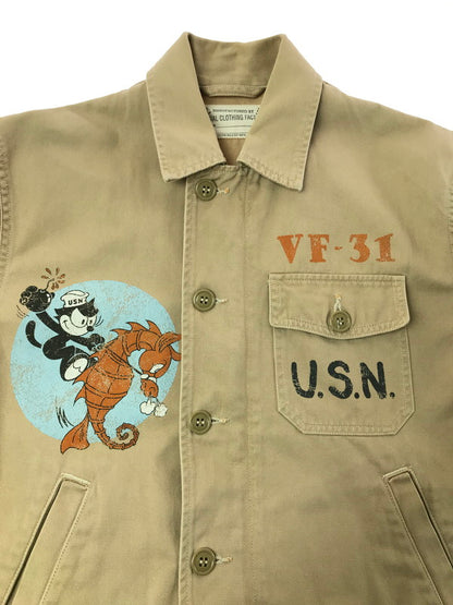 【中古品】【メンズ】 TOYS MCCOY トイズ マッコイ FELIX THE CAT UTILITY JACKET TMJ1106 フィリックス ザ キャット ユーティリティジャケット 145-260807-rt-08-tagh サイズ：36 カラー：ベージュ 万代Net店