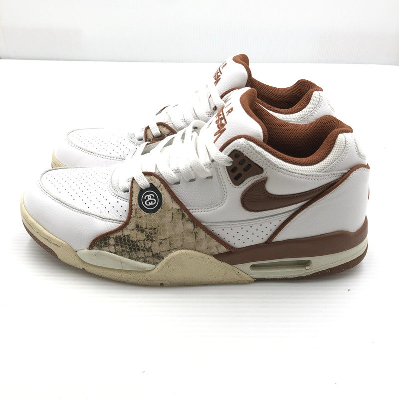 【中古品】【メンズ】 NIKE ナイキ × STUSSY ステューシー AIR FLIGHT 89 LOW SP WHITE AND PECAN FD6475-100 エア フライト 89 ロー スニーカー 靴 160-260806-rt-11-tagh サイズ：28.5cm US10.5 カラー：WHITE/PECAN-FOSSIL 万代Net店