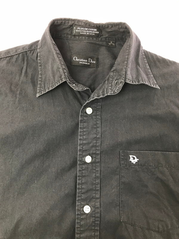 【中古品】【メンズ】 CHRISTIAN DIOR MONSIEUR クリスチャン ディオール ムッシュ 90's 2TONE LS SHIRT ツートーン ロングスリーブ シャツ 長袖シャツ トップス 146-260820-rt-10-tag サイズ：15 カラー：ブラック/ホワイト 万代Net店