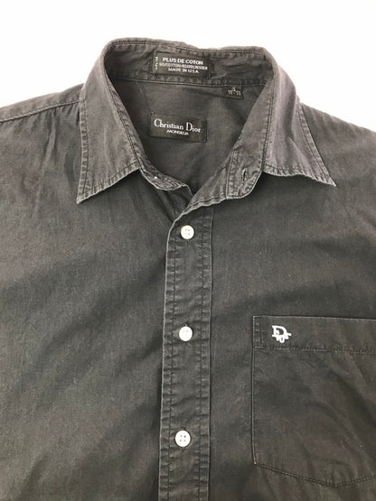 【中古品】【メンズ】 CHRISTIAN DIOR MONSIEUR クリスチャン ディオール ムッシュ 90's 2TONE LS SHIRT ツートーン ロングスリーブ シャツ 長袖シャツ トップス 146-260820-rt-10-tag サイズ：15 カラー：ブラック/ホワイト 万代Net店