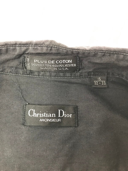 【中古品】【メンズ】 CHRISTIAN DIOR MONSIEUR クリスチャン ディオール ムッシュ 90's 2TONE LS SHIRT ツートーン ロングスリーブ シャツ 長袖シャツ トップス 146-260820-rt-10-tag サイズ：15 カラー：ブラック/ホワイト 万代Net店