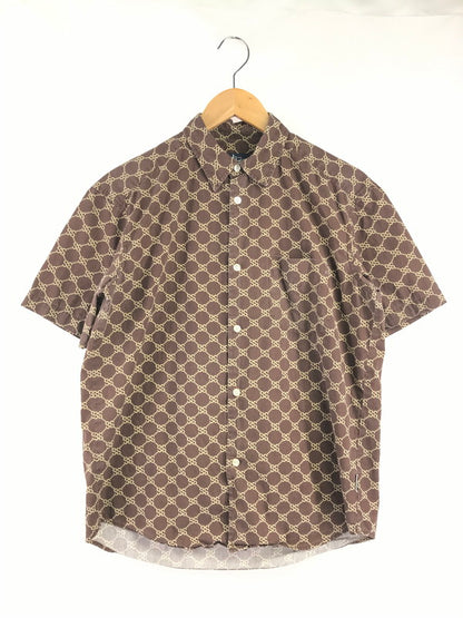 【中古品】【メンズ】 STUSSY ステューシー 90's MADE IN USA MONOGRAM S/S SHIRT ９０年代 モノグラム ショートスリーブ シャツ トップス 142-260807-rt-01-tagh サイズ：S カラー：ブラウン 万代Net店