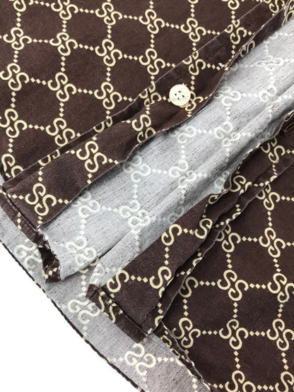 【中古品】【メンズ】 STUSSY ステューシー 90's MADE IN USA MONOGRAM S/S SHIRT ９０年代 モノグラム ショートスリーブ シャツ トップス 142-260807-rt-01-tagh サイズ：S カラー：ブラウン 万代Net店