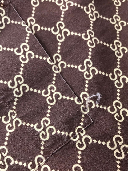 【中古品】【メンズ】 STUSSY ステューシー 90's MADE IN USA MONOGRAM S/S SHIRT ９０年代 モノグラム ショートスリーブ シャツ トップス 142-260807-rt-01-tagh サイズ：S カラー：ブラウン 万代Net店